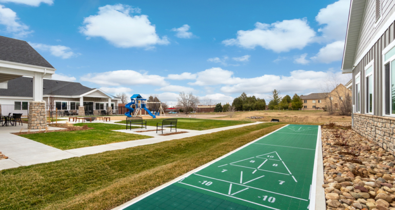 Greeley Village 41 - Outdoor shuffleboard firepit playset Greeley Village 41 - Outdoor shuffleboard firepit playset